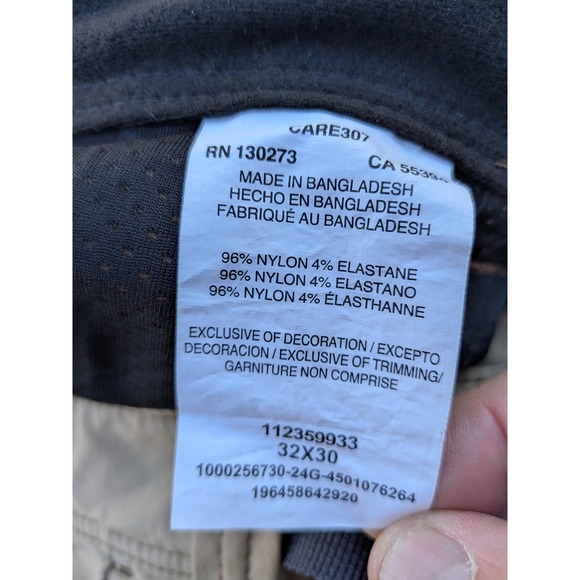 Wrangler ATG All Terrain Gear Cargo Pants Khaki Beige Mens 32x30 Outdoor Hiking - Picture 4 of 5
